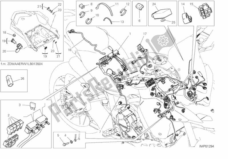 Wszystkie części do 18b - Wi? Zka Przewodów Ducati Multistrada 1260 Enduro USA 2020